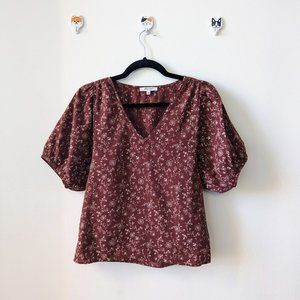 XXS Madewell Bohemian Style Puffed Sleeve Blouse